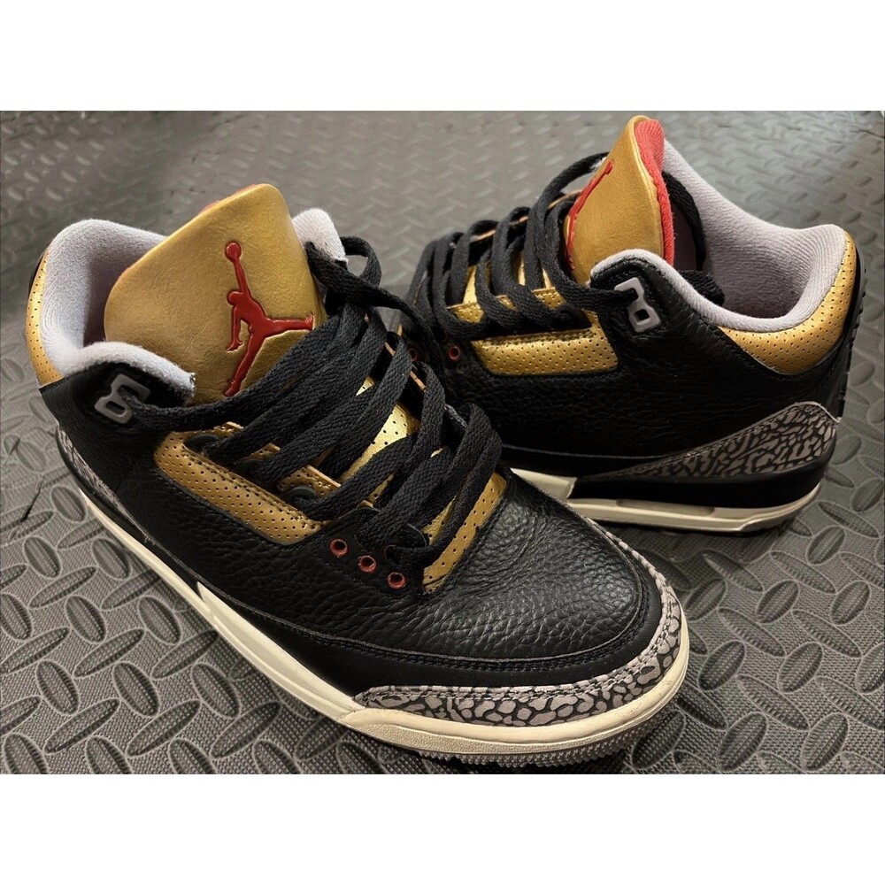 Nike Air Jordan 3 Retro Cement Black Gold Women’s Sz 9.5 / Men’s Sz 8 Rare 1 11